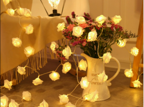 LED Rose Flower String Lights